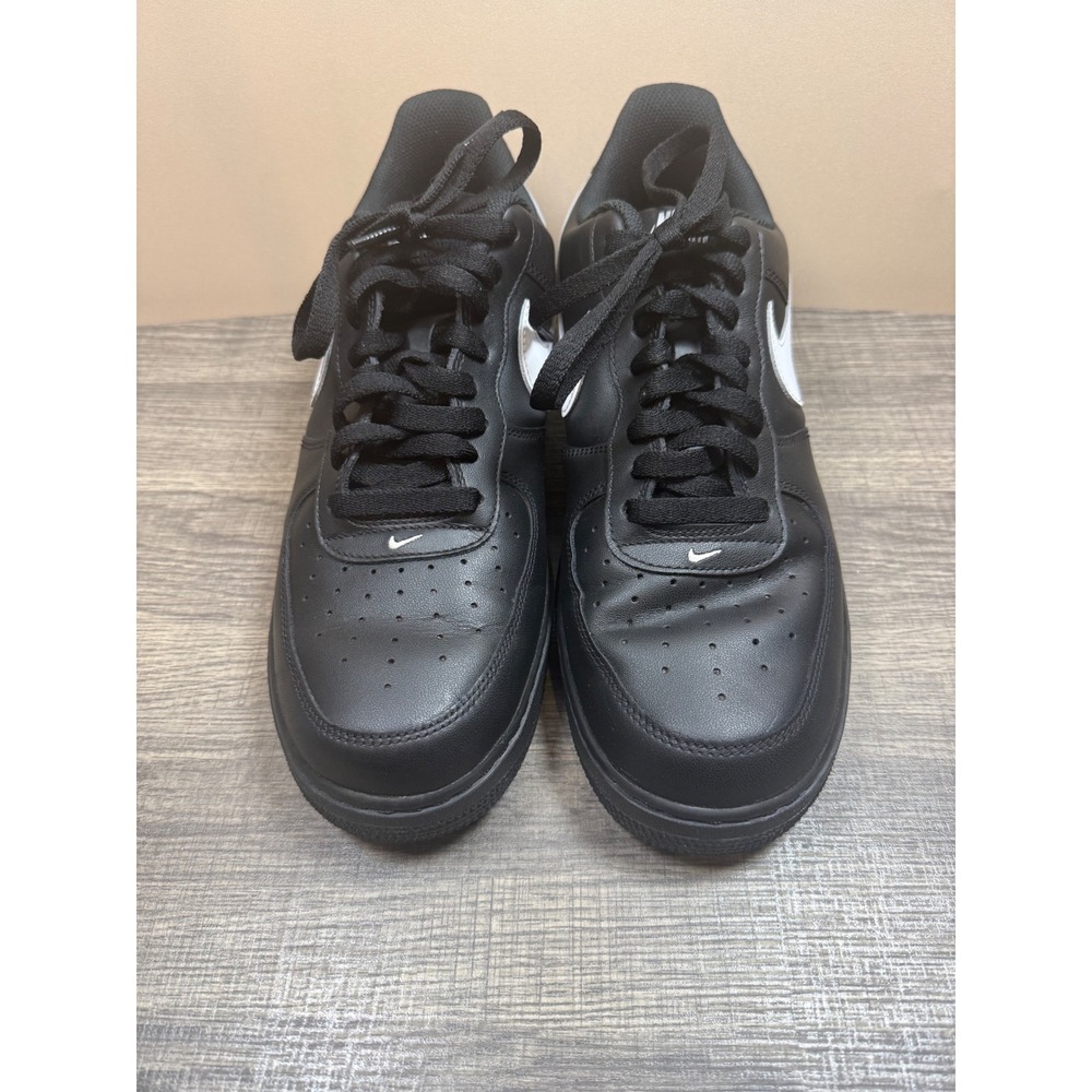 Nike Air Force 1 Low Mens Black White Leather Sneakers CT2302-002 Size 12
